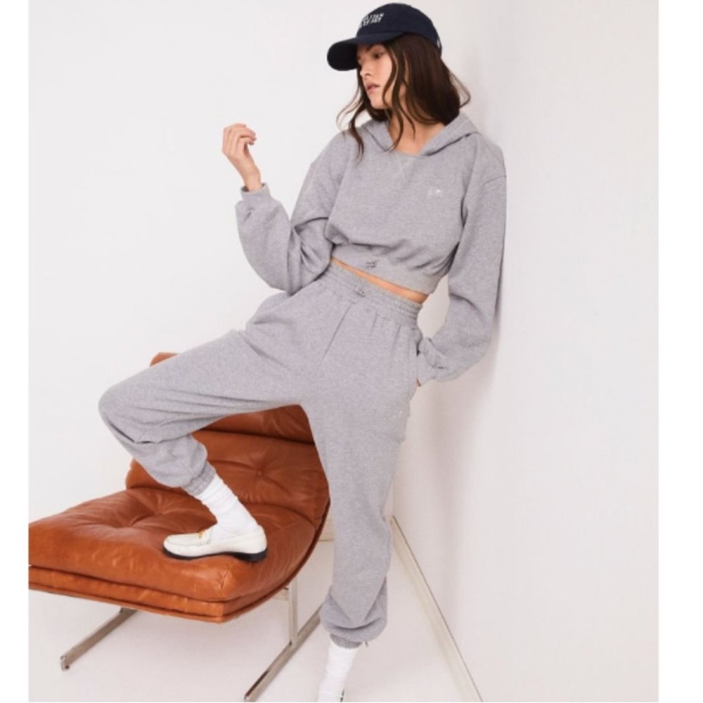 NEW- For Love & Lemons Josie Gray Sweatshirt - Picture 2 of 12